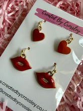 Load image into Gallery viewer, Red Love Earring Duo