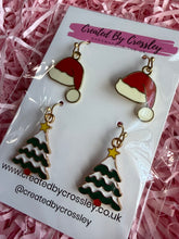 Load image into Gallery viewer, Santa Tree Earring Duo