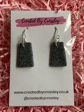 Load image into Gallery viewer, Sparkly Granite Grey Clay Earrings and Necklace