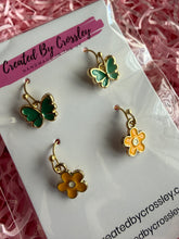 Load image into Gallery viewer, Butterfly Flower Earring Duo