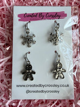 Load image into Gallery viewer, Gingerbread Snow Earring Duo
