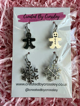 Load image into Gallery viewer, Gingerbread Snow Earring Duo
