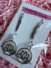 Load image into Gallery viewer, Feather Lotus Earring Duo