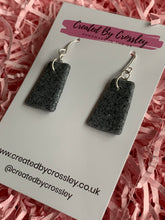 Load image into Gallery viewer, Sparkly Granite Grey Clay Earrings and Necklace