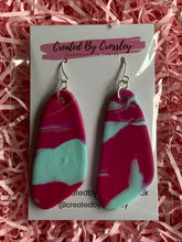 Load image into Gallery viewer, Pink Blue Clay Earrings and Necklace