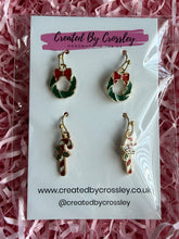 Load image into Gallery viewer, Wreath Candycane Earring Duo