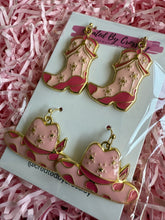 Load image into Gallery viewer, Pink Cowboy Earring Duo