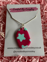 Load image into Gallery viewer, Pink Blue Star Clay Earrings and Necklace