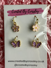 Load image into Gallery viewer, Flower Butterfly Earring Duo