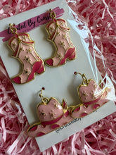 Load image into Gallery viewer, Pink Cowboy Earring Duo