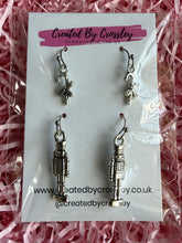 Load image into Gallery viewer, Candycane Nutcracker Earring Duo