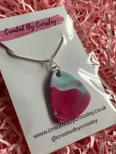 Load image into Gallery viewer, Pink Blue Clay Earrings and Necklace
