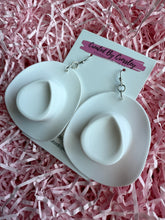 Load image into Gallery viewer, White Cowboy Hat Charm Earrings