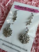 Load image into Gallery viewer, Candycane Snow Earring Duo