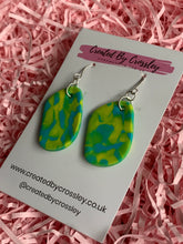 Load image into Gallery viewer, Blue Yellow Clay Earrings and Necklace