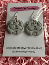 Load image into Gallery viewer, Guinea Pig Grey Clay Earrings and Necklace