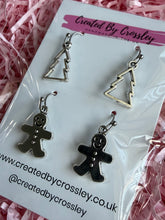 Load image into Gallery viewer, Gingerbread Tree Earring Duo