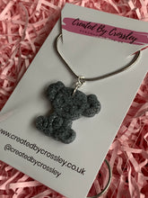 Load image into Gallery viewer, Koala Sparkly Granite Grey Clay Earrings and Necklace