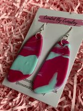 Load image into Gallery viewer, Pink Blue Clay Earrings and Necklace