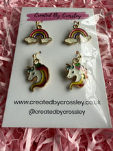 Load image into Gallery viewer, Rainbow Unicorn Earring Duo