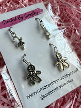 Load image into Gallery viewer, Gingerbread Candycane Earring Duo