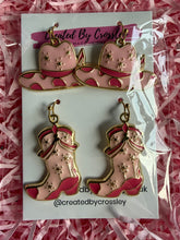 Load image into Gallery viewer, Pink Cowboy Earring Duo