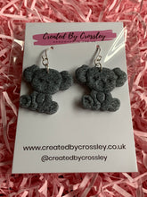 Load image into Gallery viewer, Koala Sparkly Granite Grey Clay Earrings and Necklace