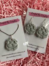 Load image into Gallery viewer, Guinea Pig Grey Clay Earrings and Necklace