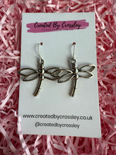 Load image into Gallery viewer, Large Dragonfly Charm Earrings