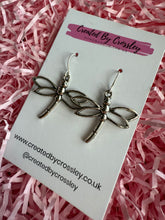 Load image into Gallery viewer, Large Dragonfly Charm Earrings