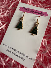Load image into Gallery viewer, Gem Christmas Tree Charm Earrings