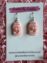 Load image into Gallery viewer, Strawberry Milk Charm Earrings
