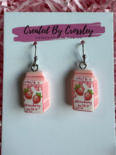Load image into Gallery viewer, Strawberry Milk Charm Earrings