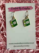 Load image into Gallery viewer, Green Book Charm Earrings