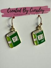 Load image into Gallery viewer, Green Book Charm Earrings