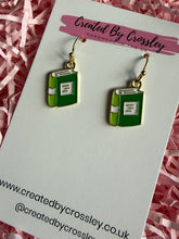 Load image into Gallery viewer, Green Book Charm Earrings