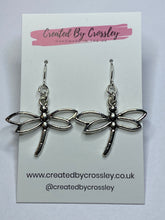 Load image into Gallery viewer, Large Dragonfly Charm Earrings