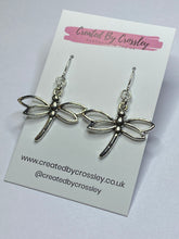 Load image into Gallery viewer, Large Dragonfly Charm Earrings