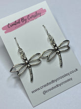 Load image into Gallery viewer, Large Dragonfly Charm Earrings