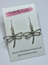 Load image into Gallery viewer, Large Dragonfly Charm Earrings