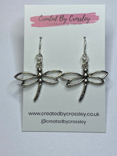 Load image into Gallery viewer, Large Dragonfly Charm Earrings