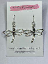Load image into Gallery viewer, Large Dragonfly Charm Earrings