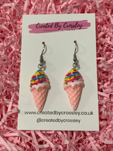 Load image into Gallery viewer, Pink Ice Cream Charm Earrings