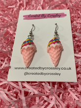 Load image into Gallery viewer, Pink Ice Cream Charm Earrings
