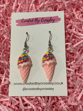 Load image into Gallery viewer, Pink Ice Cream Charm Earrings