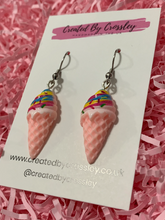 Load image into Gallery viewer, Pink Ice Cream Charm Earrings