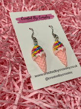 Load image into Gallery viewer, Pink Ice Cream Charm Earrings