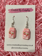 Load image into Gallery viewer, Strawberry Milk Charm Earrings