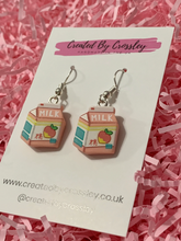 Load image into Gallery viewer, Peach Milk Charm Earrings