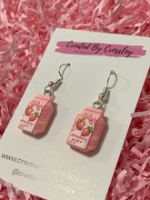 Load image into Gallery viewer, Strawberry Milk Charm Earrings